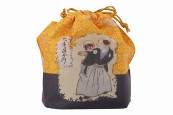 浮世絵猫飴巾着(黄)