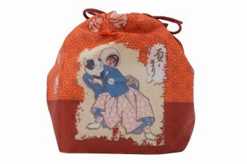 浮世絵猫飴巾着(赤)